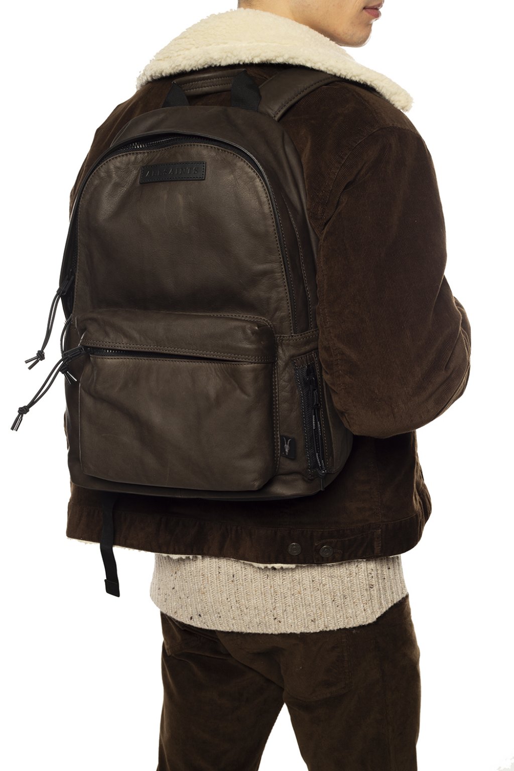 Brown Hayes backpack with logo AllSaints Vitkac Germany